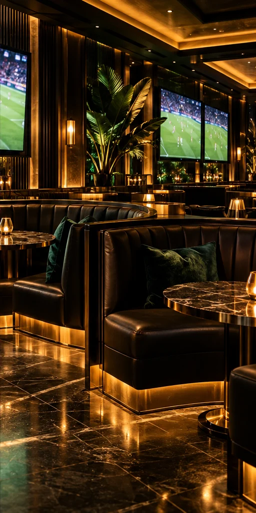 Concept image of an elegant sports bar with large screens